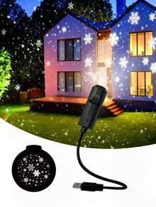 LED Realistic Romantic Snowflake Projector Light - Suitable For Living Room, Bedroom, Party And Seasonal Home Decor Holiday Atmosphere Projector - Snowflake Lamp - View 9