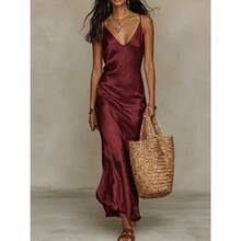Women's Apricot Two-Piece Co-Ord Set, Deep V Knit Sweater & Satin Slip Dress, Casual Elegant Outfit For Daily, Home & Leisure - 粉紅色套裝 - 查看 11