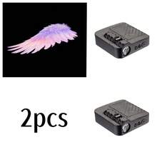2pcs Pink Purple Gradient Wing Pattern Car Door Welcome Lights, Fashionable Car Accessories, Wireless Easy Installation, Battery Not Included, Romantic Gift For Car Owners - Pinkish-purple Wings - View 7