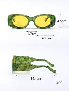 Visivana 1 Pc Women's Cat-Eye Marble Pattern Vintage Retro Y2K Street Style Fashion Glasses For Beach Party Fashion - Multicolor - View 7