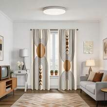 2PCS,Modern Geometric - Style Printed Curtains. Rod - Pocket Design. Suitable For Bedrooms, Living Rooms, Studies, Studios, Etc. Quality Decorations For Enhancing Spatial Texture,Protecting Privacy, Suitable For All Seasons - Multicolor - View 7
