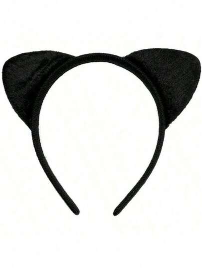Cat Ears And Tail Set For Women - Black Cat Costume Accessories Kit(3PCS) | Halloween Cosplay, PartyFavors, Sexy Catwoman Look | IncludesFluffy Ears, Faux Tail & Bell Choker Necklace | Adult Dress-Up