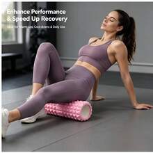 Pink Textured Foam Roller For Deep Tissue Massage, Lightweight & Durable Yoga Column, Waterproof Muscle Recovery Roller For Fitness, Yoga, Running & Gym Workouts - Multicolor - View 7