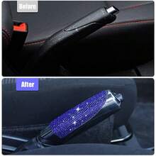 1pc Sparkling Rhinestone Decorated Car Handbrake Cover, Fashionable Shiny Handbrake Protector, Universal Women's Car Interior Decor Accessory - 1pc - View 11