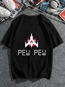 Men Plus Size T-Shirts - Black - View 2