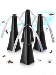 Desktop Insect Repellent Device, Holographic Wind Blade Fan, Suitable For Picnics, Gatherings, Restaurants, Kitchens And Barbecues - Product Dimensions Approximately - Black - View 1