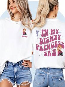 Frozen Anna "In My Disney Princess Era" Double-Sided T-ShirtPerfect For Taking Photos At Disneyland, As A Souvenir, Casual Everyday Wear, Or Matching Family Outfits. It's Also An Ideal Valentine's Day Gift For Friends And Family. Unisex, A New Spring Style, Comfortable And Skin-Friendly, Suitable For Outdoor Wear. - White - View 1