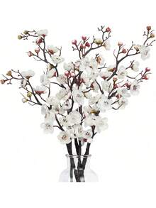 1pc/3pcs/5pcs/10pcs 23.22 Inch Bendable Artificial Silk Sakura Flower Branches With Leaves, Suitable For DIY Flower Wall, Scene Decoration, Vase Arrangement In Living Room/Bedroom, Wedding, Party, Tabletop Decor. Deciduous In Autumn/Winter - White - View 8