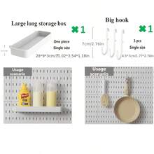 畅销家居用品，仅适用于本店专用孔板，不适用于其他孔板。基础生活系列单件装免打孔壁挂式塑料孔板，多种组合配件，多功能收纳孔板配有各种收纳盒和金属挂钩，适用于车库工作台/家庭厨房收纳整理/办公室/手工室/浴室（28*28厘米）。本产品配有专用孔板。 - 白色 - 查看 37