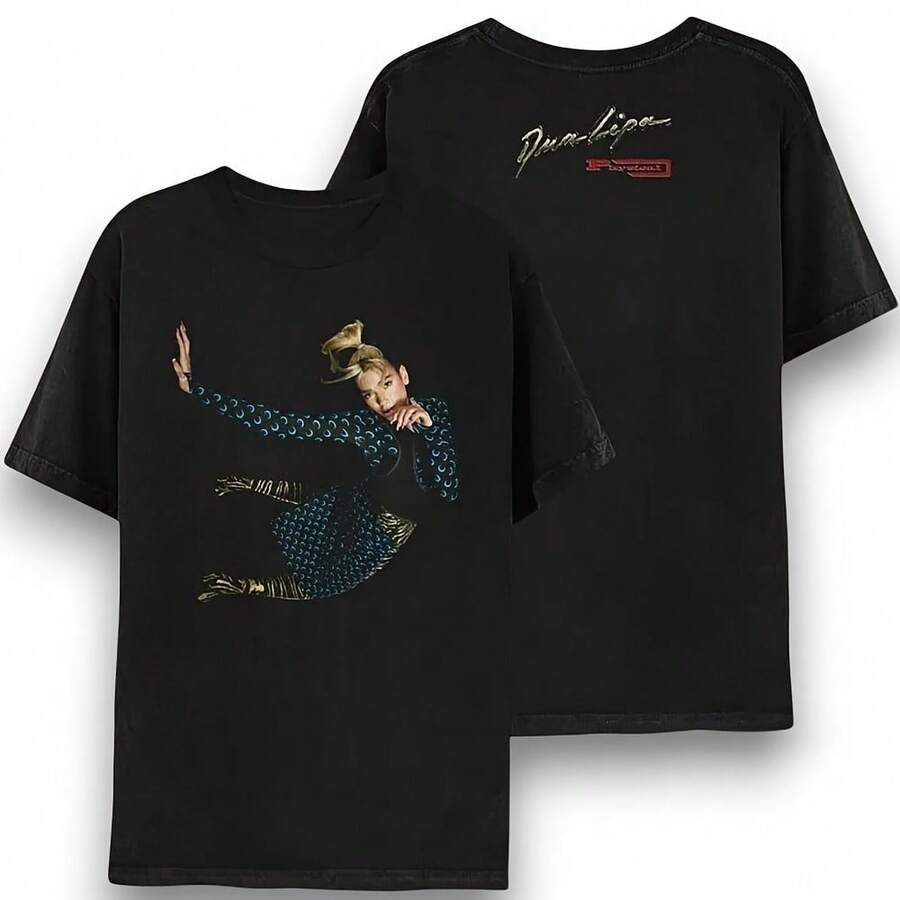 Dua1 Lipa1 Merch CHOOSE SIZEPhysical Lean Back T-Shirt - Black - View 1