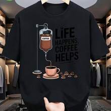 Printed T-Shirt For Men And Women - 黑色 - View 1