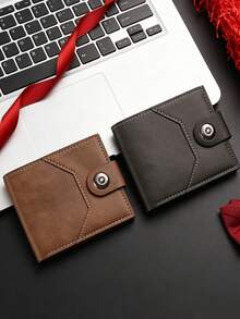 1 buah Dompet Unisex Kustom, Dompet Bisnis dengan Inisial Nama yang Dipersonalisasi, dengan Penutup Jepit, Banyak Slot Kartu, Tempat Kartu Kredit, Dompet Koin, Warna Hitam, Cokelat Tua, Cokelat Muda (Opsional) - MultiWarna - View 6