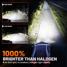 HYNBYZJ 2入 H7 H4 H1 LED大燈 200W 120000LM 超亮 9003 HB2 聚光燈汽車燈泡 H7 LED Canbus 車燈 6000K 12V 24V - A - 查看 6
