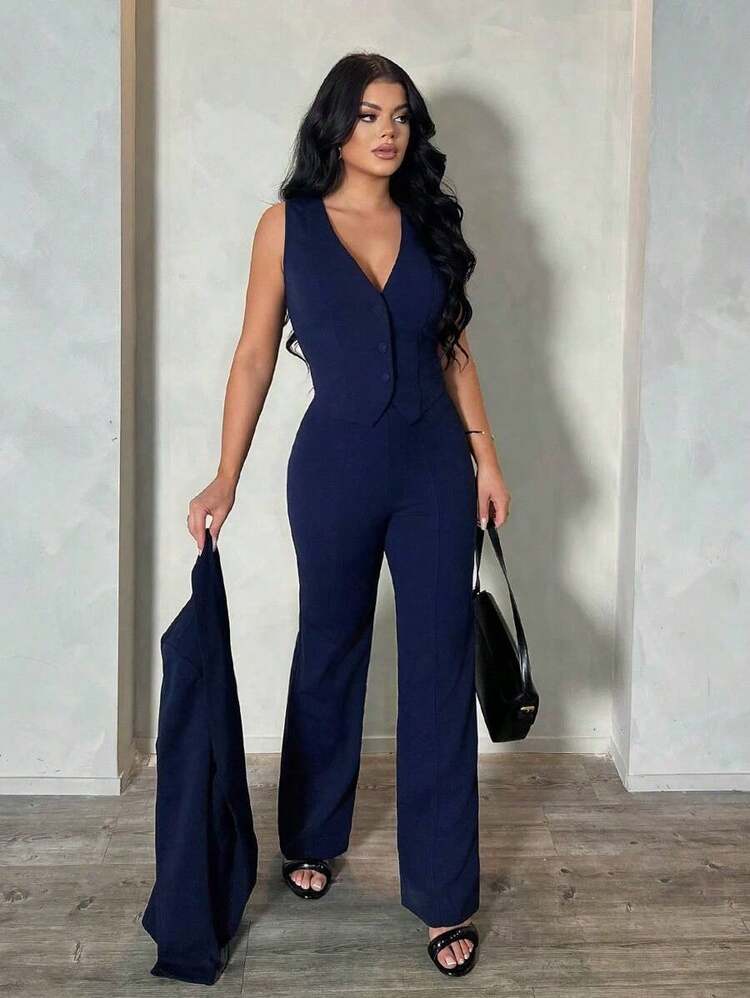 Women Two-Piece Outfits - Xanh hải quân - Xem 3