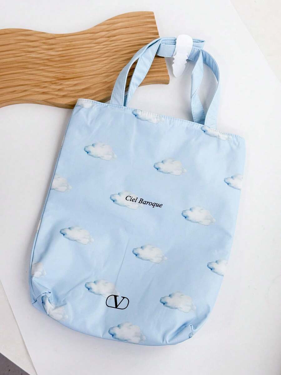 Valentino Túi đựng mỹ phẩm màu hồng/Túi họa tiết mây xanh - Túi đựng mỹ phẩm màu xanh - Xem 1