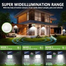 1件 400 LED 戶外太陽能燈，感應式花園壁燈，太陽能路燈，IP65，自動黃昏至黎明照明，適用於居家花園小徑照明，無需接線 - 400顆LED燈 - 查看 10