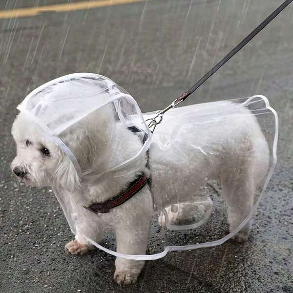 Waterproof Dog Raincoat | Waterproof Transparent Dog Raincoat, Quick-Dry PVC Material, Full Protection, Front Buttons, Suitable For Small And Medium Dogs Transparent Raincoat, Suitable For Rainy Day Walks, Elegant Dog Accessory, Easy To Put On And Take Off - Keep Fur Dry In Rain And Bath - Perfect For Outdoor Walks, Travel, Grooming, Pet Rain Protection.