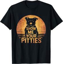 Show Me Your Pitties Funny Pitbull Lover Vintage Dog Lovers Gift Unisex T-Shirt - Black - View 6