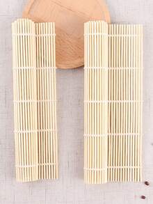 1pc 9.45x9.45 Inch Natural Bamboo Sushi Rolling Mat, Smooth Flat Surface, Easier To Roll Sushi, More Uniform Shaping, Suitable For Home Sushi Making, Kimbap, Japanese Restaurant Meal Prep, Cooking Class Teaching, Food Photography Props - View 12
