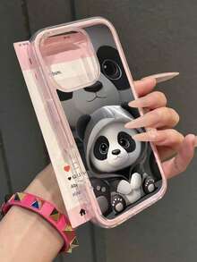 1pc Cute Panda Soft TPU Shockproof Minimalist 2-In-1 Full Coverage Phone Case, Compatible With Apple 17, 16, 15, 14, 13, 12, 11 Pro Max, Air, And Series - Multicolor - View 3