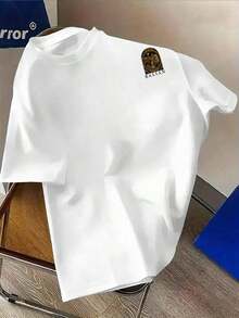 Fashionable Men's T-Shirt, Creatively Designed With The Print "JerusalemArmenian Ceramics", Double-Sided Print, Comfortable, Lightweight Leisure Fabric For Summer, Machine Washable, Suitable For All Seasons, Large Size. - 布蘭克 - 查看 3