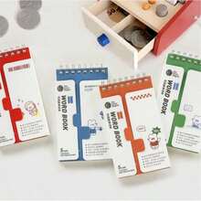 迷你螺旋词汇笔记本，12种不同款式可选，可爱卡通图案口袋单词备忘录，便携式记事本，适用于学校用品、学习、办公和日常书写 - A - 查看 8