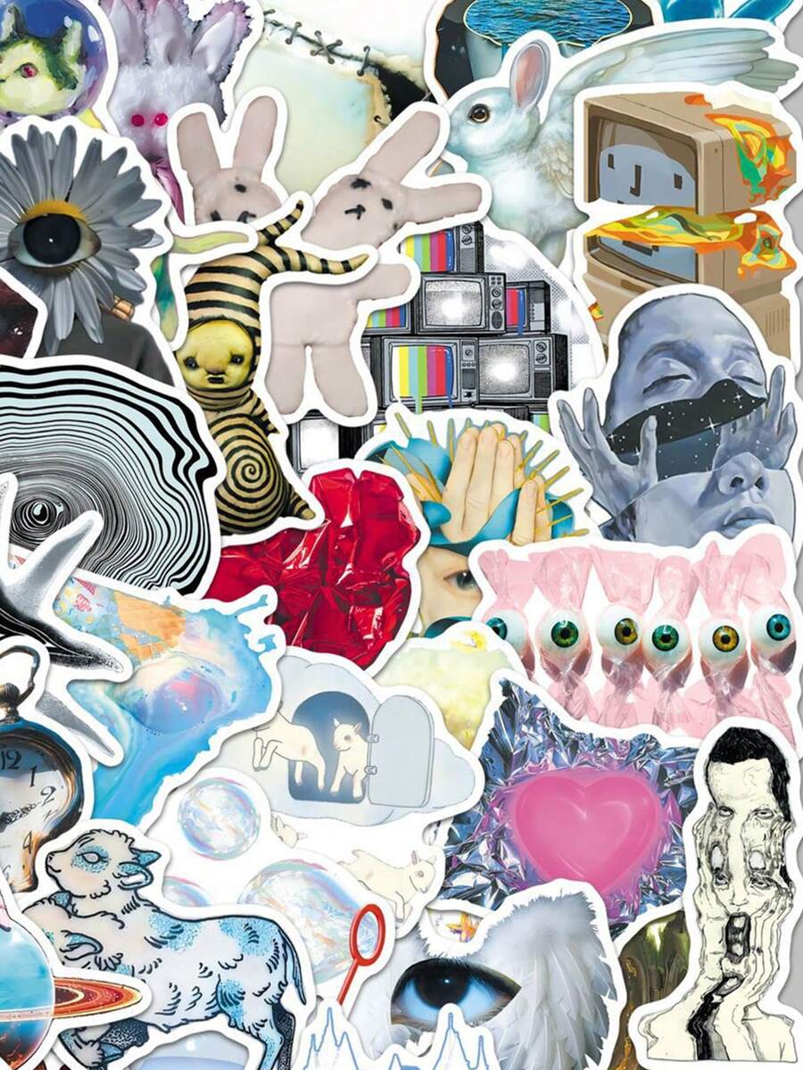 50張 Dream Core 美學超現實風格貼紙 Weirdcore 美學貼紙組 趣味 Ins Dreamcore 藝術貼紙 幻想時尚塗鴉貼紙 剪貼簿貼紙 適用於水瓶、吉他、行李箱、手機、手機殼、筆電、滑板、禮物 - A - 查看 1