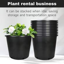 Plastic Flower Pot Seedling Pot Gardening Flower Pot With Drainage Holes Can Be Used For Planting, Cuttings, Seedlings, Succulent Cultivation, Seed Germination, Suitable For Patio Lawn Garden Indoor And Outdoor Reusable 7-Gallon 10PCS Black Round - 黑色 - 查看 5