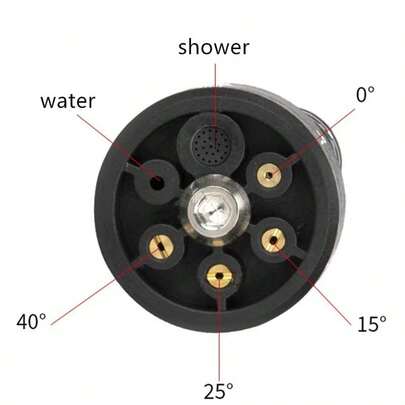 Nosel Semprot Multifungsi 6-in-1, Kepala Semprot Universal Tekanan Tinggi, Cocok untuk Irigasi Taman, Penyiraman Tanaman, dan Pencucian Kendaraan