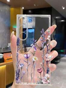 1 Piece Soft Romantic Fashion Floral Print Phone Case Compatible With Huawei Honor, Galaxy A04e/12/A13/A14/A34/A50/A52/A53/A54/S21/S22/S23/S24/S25/S25Ultra/S25FE/S26/S26 PLUS/S26 ULTRA/S26 EDGE, 6A/7A/8A, 12T/13T/15T/15T Pro - 透明 9 - 查看 5