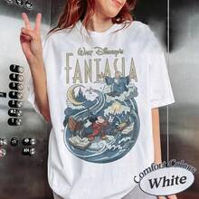 Disney Unisex T-Shirt  Retro Fantasia Sorcerer Mickey Shirt, Disney Fantasia Mickey Shirt, Fantasia Mickey Tee, Disneyland Family Trip Matching Tee - trắng - Xem 6