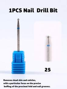1pc Diamond Nail Drill Bits 3/32" Shank Cuticle Clean Bits Fine Medium Grit For Dead Skin Removing Manicure Pedicure Prep Nail Tool For Electric Nail Drill Machine - Multicolor - View 9