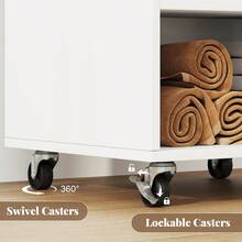 GOFLAME Utility Cart For Home Office Rolling Storage Cart With 3 Drawers 2 Open Shelves Storage Cabinet For Kitchen Bathroom - A - 查看 5