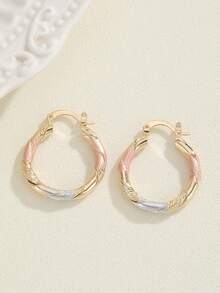 1 Pasang Anting Bulat Berwarna-warni Modis, Anting Serbaguna Kreatif, Hadiah untuk Wanita - Emas - Gaya F - View 13