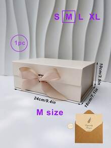 1個多尺寸可折疊硬紙板禮品盒，磁吸蓋長方形盒子附緞帶，適用於伴郎邀請盒、婚禮、聖誕節、萬聖節、生日禮物包裝 - 彩色 - 查看 37