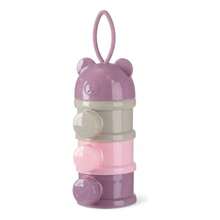 Dosificador De Leche En Polvo Portátil Apilable Oso 3 Capas - lila - Ver 3