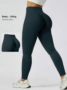 NcmRyu 1 chiếc quần legging thể thao nữ không đường may, cạp cao, nâng mông. - màu xanh siêu biển - Xem 1