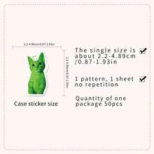 50Pcs Alien Cat Stickers, Funny Green Exotic Kitten Vinyl Decals, Waterproof Meme Creature Art, Perfect For Journals, Laptops, Water Bottles, Scrapbooks - 7*6*1 - View 3