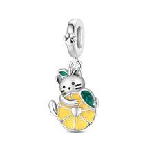 A Single Silver-Plated, Whimsical Fruit-Themed Charm Featuring Original Designs Of A Pineapple, Cherry, And Lemon. This Enamel Pendant Is Accented With Diamond-Like Elements And Can Be Worn On Either A Bracelet Or A Necklace. As A Handcrafted, Fresh, And Playful Accessory, It Exudes A Vibrant Energy, Making It Perfect For Both DIY Projects And Everyday Wear. - Multicolor - View 15