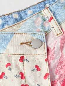 ICON Falda pantalón de mezclilla con botones delanteros y envolvente, de estilo casual para mujer en verano - Multicolor - Ver 3