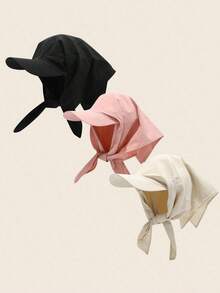 1 pièce Chapeau de foulard à bord pour femmes, bandana de tête, chapeau de soleil extérieur avec lien, casquette visière bandana, convient pour un usage quotidien, protection UV extérieure - Style 1 - Voir 3