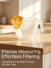 10pcs Measuring Cups With Removable Strainer, Large Capacity, Durable And Odorless, Suitable For Filtering Egg Liquid, Foam, Juice, Rice, Washing Vegetables, Batter, PP Material With Scale, Detachable And Easy To Clean - Multicolor - View 5