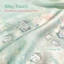 1pc Digital Printing Cooling Quilt - High-End Luxurious Super Soft Cooling Summer Quilt, Lightweight And Suitable For All Seasons, Featuring Modern Fresh Floral Patterns, 100% Polyester, Machine Washable, Suitable For Single/Double Bed, Hotel, Camping And Home Decor, Hotel-Level Luxury Bedding | Modern Quilting Design | - Mint Green - View 4