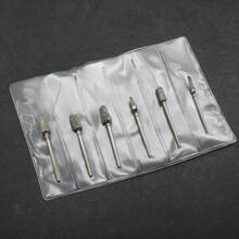 3个透明6格美甲钻头收纳袋，便携式PVC材质，适用于2.35mm轴径美甲工具 - 彩色 - 查看 2