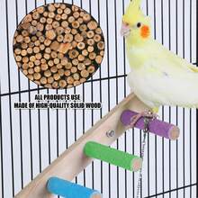 1PC Accessory Color Random Delivery Bird Frosted Perch Parrot Claw Grinding Perch Stand Tiger Skin Cockatiel Wooden Stick Toy Bird Cage Perch Accessory - Style A - View 6