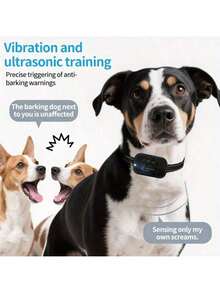 Smart Anti-Barking Collar, Rechargeable Training Collar, Automatic Dog Training Device Anti-Barking Collar, Vibration Ultrasonic Dog Bark Controller, Bark Stopper, USB Charging Durable, Suitable For Large, Medium And Small Dogs, Smart Collar For Dog Training - Multicolor - View 10