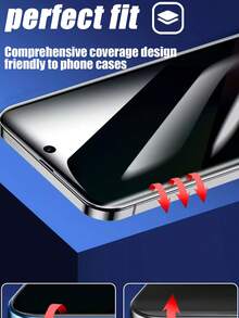 MSRI 3pcs Water-Resistant Screen Protector - Compatible With IPhone 17Pro Max/17Pro/17E/16ProMax/16E/16Plus/15ProMax/14/13/12/11/XR/X/XS/7/8, Full Coverage Anti-Glare Anti-Peeping Screen Protector, Smooth Finish, No Reflection For Gaming - Black - View 7