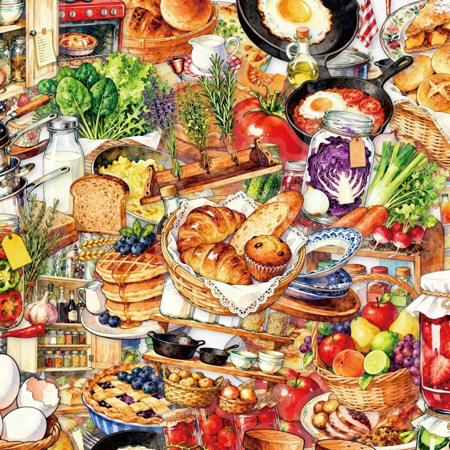 56 PCS Vintage Kitchen Cooking Stickers Waterproof Vinyl Decals For Water Bottles Laptop Scrapbook Phone Case Luggage, Creative Kitchen Theme Sticker Pack For Adults DIY Craft Decor, Retro Kitchenware & Food Elements Stickers School Supplies - A - View 1