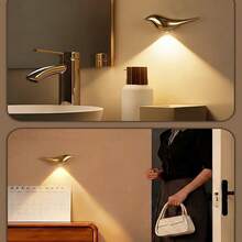 Modern LED Magnetic Sensor Wall Light, Wireless LED Motion Sensor Wall Lamp, Dimmable Wall Mounted Decorative Light, Wireless Sensor Night Light, LED Wireless Bedroom Bedside Lamp, For Corridor, Bathroom, Bedroom, Kitchen, Cabinet, Stairs, Entrance, Table, Wardrobe, Home Decor, Living Room Decor - Multicolor - View 11