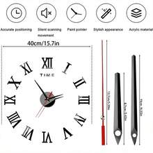 Jam Dinding Ruang Tamu Gaya Nordik, Dekorasi Jam Kreatif Akrilik DIY, Jam Dekoratif Minimalis, Stiker Jam Dinding Senyap, Jam, Jam Dinding Kreatif untuk Ruang Tamu & Kamar Tidur - hitam - View 5